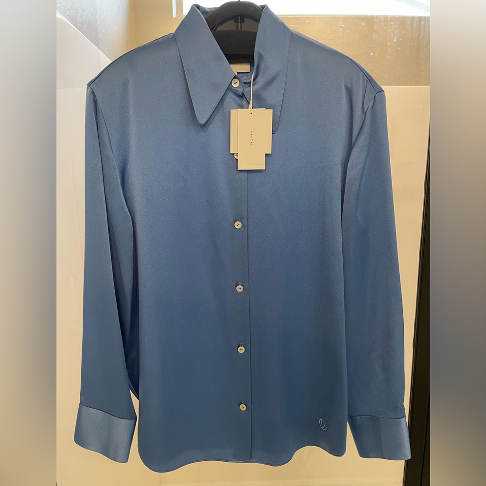 Vince silk button down top